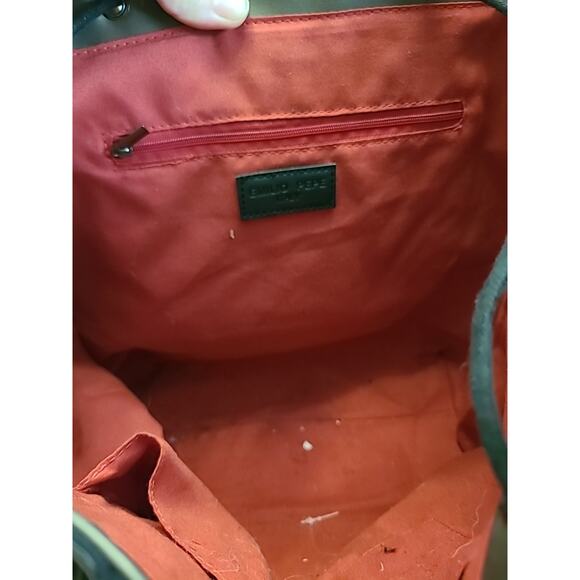 RARE! EMILIO PEPE Backpack Geometric Graphite CHARCOAL Slanted Triangle Bag - Picture 13 of 14